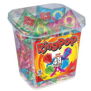 lot 10214 image: Ring Pop Candy Jar Assorted Flavors (44 Count)