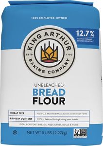 lot 10221 image: King Arthur Unbleached Bread Flour Premium High-Protein 12.7% for Perfect Breads, Rolls & Pizza Dough - Non-GMO, Kosher Certified, No Preservatives - Ideal for Bread Machines & Artisan Baking - 5 lbs