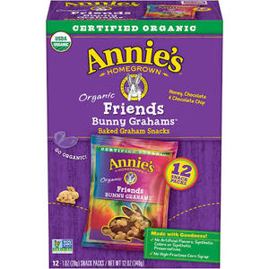 lot 10223 image: Annies Organic Snack Crackers, Bunny Grahams, 1 oz, 12 Pouches
