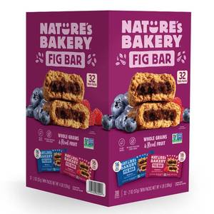 lot 10229 image: Natures Bakery Fig Bars Variety Pack Blueberry and Raspberry 2 Ounce (32 Count)