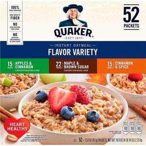 lot 10231 image: Quaker Oatmeal Flavor Variety Box 52 Count