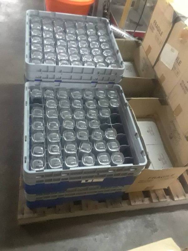 lot 1673 image: Some Plastic  Glass Holder Washers  With Sqaure Glasses In Them And Two Boxes  As Well