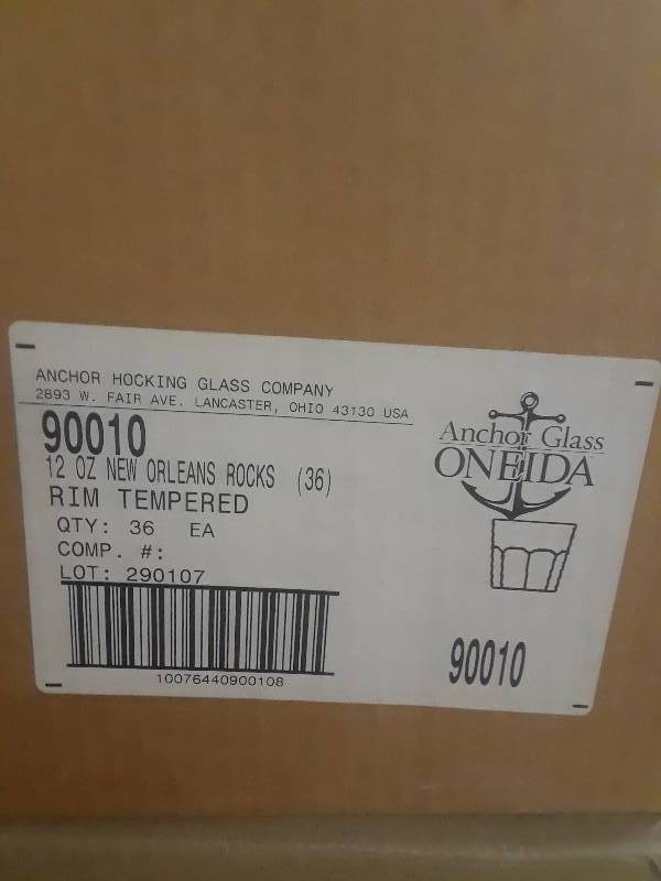 lot 1683 image: A Box Of  Anchor Glass Oneida