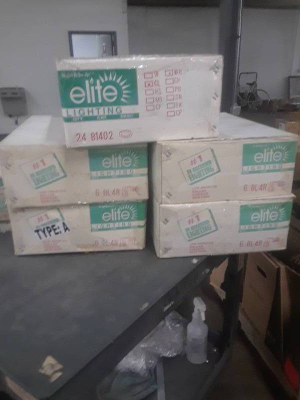 lot 1724 image: A 4 Boxes Of Elite Lighting Canlights and Box Of Trim Covers
