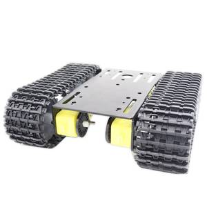 lot 6071 image: Premium TT04 4WD Intelligent Tracked Robot Tank Car Chassis with 4PCS TT DC Motors, Robotic Caterpillar Moving Platform with Metal Plate for Arduino, Raspberry Pie, Microbit Code Projects Science Kit