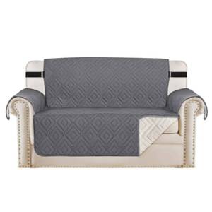lot 6075 image: H.VERSAILTEX Reversible Loveseat Cover Furniture Protector Anti-Slip Water Resistant 2 Elastic Straps Couch Covers Pets Kids Fit Sitting Width Up to 54(Oversized Loveseat 75 x 98, GrayBeige)