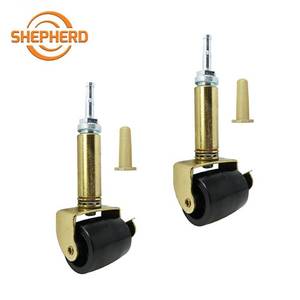 lot 6077 image: Shepherd Hardware 9532 Bed Riser with Soft-Tread Stem Rubber GoldYellow 125 lb 2-18 in Dia 10 in H 2 Pack