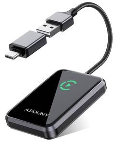 lot 6082 image: ASOUNY Wireless CarPlay Adapter, Converts Wired CarPlay to Wireless, Plug and Play CarPlay Wireless Adapter, Auto Connect Easy Setup Fit for Cars from 2016 and iPhone iOS 10, Dark Grey