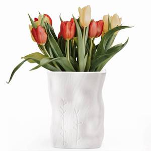 lot 11733 image: INGOFIN 6 Inch White Ceramic Vase for Home Decor - Small Modern Minimalist Flower Vase, Elegant Table Centerpiece for Living Room, Bedroom, Office, and Wedding Decoration, Square