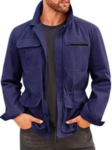 lot 12267 image: Runcati Mens Safari Jacket Military Casual Lightweight Jacket Windproof Multi Pocket Outdoor Fishing Coat