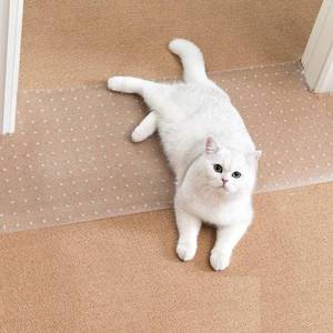 lot 12269 image: Uross Carpet Protector for Pets - Cat Scratch Guard Mat, Anti Scratch Under Door Guard, Easy to Cut Plastic, 3.6FT