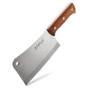 lot 15528 image: Juvale Meat Cleaver Bone Chopper for Chef, Meat Cutting - Heavy Duty Butcher Knife with Wooden Handle for Kitchen (8 Inch)