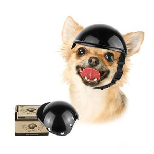 lot 16186 image: Enjoying Pet Helmet, Hard Hat for Small Dogs, MotorcycleBike Hat for Cat, Outdoor Riding Puppy Cap, Black, Small