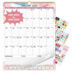 lot 16188 image: 2025 Wall Desk Calendar Large with Spiral Bound, 18 Month Big Calendar from Jan 2025 to Jun 2026, Vertical Large Monthly Desk Calendar 2025-2026 for Wall, Calendario 2025 (17x22)