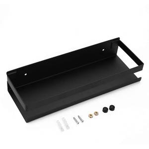 lot 16205 image: OwnMy Bathroom Shower Shelf Stainless Steel Bath Kitchen Basket Shower Caddy Rack, Rustproof Metal Bathroom Storage Floating Shelves Wall Mounted Shower Corner Rectangular Shelf - 12 Inch Black