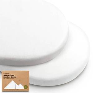 lot 16217 image: 2-Pack Organic Bassinet Sheets for Girls, Boys - 100% Cotton Bassinet Mattress Sheets Compatible with Halo Bassinest Swivel Sleeper,Graco,Baby Delight,Chicco,Unisex Fitted Bassinet Sheets(Soft White)