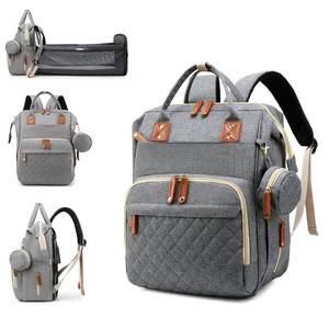 lot 1332 image: Diaper Bag with Changing Station, Waterproof 3 in 1 Baby Diaper Backpack with Foldable Changing Pad, Large Travel Back Pack for Baby Girl Boy, Grey