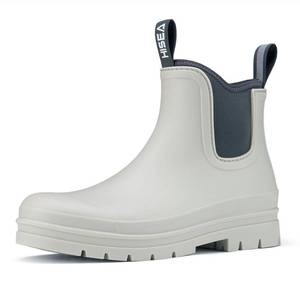 lot 1337 image: HISEA Womens Chelsea Rubber Rain Boots Ankle Rain Boots Waterproof Women Neoprene Short Garden Boots