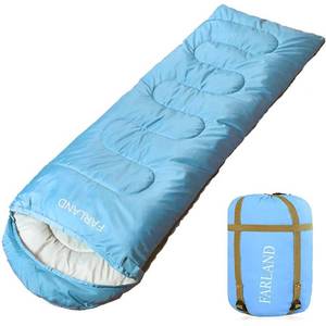 lot 1341 image: FARLAND Sleeping Bags 30�� for Adults Teens Kids with Compression Sack Portable and Lightweight for 3-4 Season Camping, Hiking,Waterproof, Backpacking and Outdoors