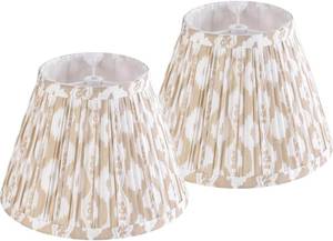 lot 1346 image: GOSO Yellow Pleated Lamp Shades Set of 2 Small,5  9  6.4 in Vintage Shade Bell MIni Floral Lampshades for Table Lamps Wall Lamps,Spider Lamp Shade Replacement Fabric-Art Deco No Assembly Required