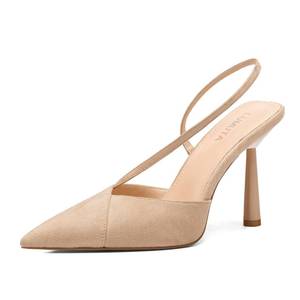 lot 1349 image: LUMUTA Women Stiletto Closed Pointed Toe Backless Dress Shoes Summer Sexy Comfortable Ankle Strap Pumps Work Wedding Bride Heel Shoes Nude Size9.5