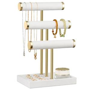 lot 1351 image: bussdis 3 Tier Bracelet Holder Display - Detachable T Bar White Velvet Bracelet Holder, Jewelry Holder Organizer for Bracelet, Necklace, Watches, Rings