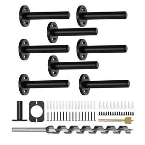 lot 1366 image: 8pcs Wall Shelf Brackets Heavy Duty Floating Shelf Bracket Hidden,Invisible Black Shelving Brackets Decorative Floating Shelf Hardware Heavy Duty,Metal Shelf Support Bracket (4 inch--8pcs)