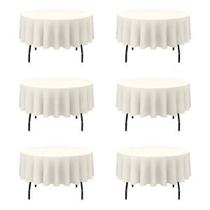 lot 1367 image: BRILLMAX 6 Pack Ivory Round Tablecloths 90 Inch - Circle Bulk Linen Polyester Fabric Washable Table Cloth Cover for Wedding Reception Banquet Birthday Party Buffet Restaurant