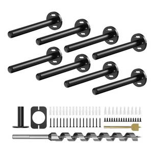lot 1372 image: 8pcs Wall Shelf Brackets Heavy Duty Floating Shelf Bracket Hidden,Invisible Black Shelving Brackets Decorative Floating Shelf Hardware Heavy Duty,Metal Shelf Support Bracket (6 inch--8pcs)
