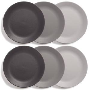 lot 1373 image: US Acrylic Everest Ultra-Durable Plastic 10 inch Dinner Plates in Grey Stone  Set of 6 Reusable, BPA-Free, Made in the USA, Dishwasher Safe Dinnerware