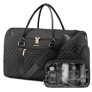 lot 1401 image: LOVEVOOK Travel Duffle Bag, 40L Weekender Overnight Bag with Toiletry, Quilted Carry On Bags with Shoe Compartment, Gym Duffel Bags with Wet Pocket for Women, Hospital Bags for Labor and Delivery