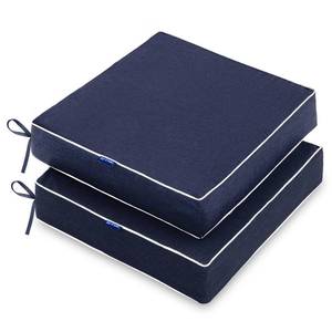 lot 1411 image: MIULEE 19 x 19 x 3 Inch Outdoor Chair Cushions,Waterproof Seat Cushions for Patio Furniture Garden with Ties Patio Chair Cushions Set of 2,Navy