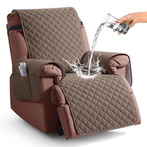 lot 1418 image: KinCam 100% Waterproof Recliner Chair Cover, Reclining Couch Covers for Pets, Dogs, Recliner Couch Slipcover Furniture Protector with Elastic Straps for Kids(23.6, Brown)