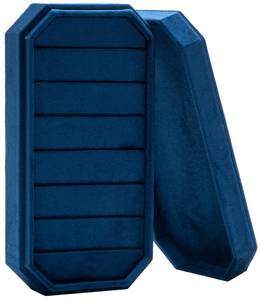 lot 2034 image: COWFEX Velvet Ring Organizer Display Tray Jewelry Box Earring Holder Case for Wedding Birthday Christmas Day (Dark Blue)