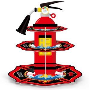 lot 2348 image: Zopeal 3 Tier Fire Hydrant Cupcake Stand Party Decorations Fire Truck Cupcake Holder Hydrant Birthday Dessert Stand Cake Holder for Birthday Party Supplies