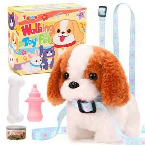 lot 2349 image: Tagitary Plush Toys Puppy Electronic Toy Walking and Barking Dogs,Tail Wagging Fake Dog Interactive Dog Toy for Kids with Leash,Easter Christmas Birthday Gift for Toddlers Kids