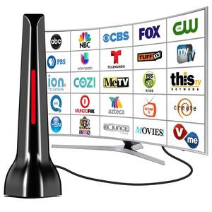 lot 2359 image: TV Antenna for Smart TV Indoor, 2025 Upgraded Digital TV Antenna for Local Channels with Strong Magnetic Base, 360° Reception HD Antennas for TV Without Cable Supports 4K 1080P - 10ft Cable (TV-070R)