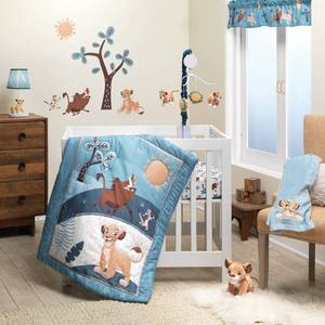 lot 2361 image: Lambs & Ivy (LAMCR) Lion King Adventure 3-Piece Mini Crib Bedding Set, Blue (790020)