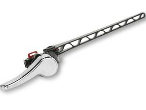 lot 2368 image: Korky Toilet Handle, Chrome - Metal Handle - Tank Lever Replacement - Universal to Fit Front, Angled, Side, Left Mount Toilet - 6055BP