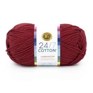 lot 2395 image: Lion Brand Yarn Lightweight 247 Cotton Yarn for Knitting, Crocheting, and Crafts, 1 Pack, Burgundy