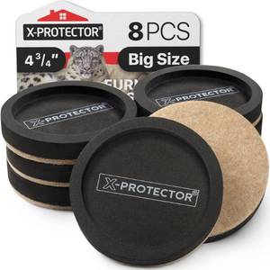 lot 2408 image: Felt Furniture Sliders for Hardwood Floors X-PROTECTOR 8 PCS 4 34�� - Furniture Slider with Unique Design - Heavy-Duty Furniture Movers for Hard Surfaces - Felt Sliders - Move Your Furniture Easily