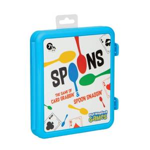 lot 2420 image: Spoons in a Case, Card Games for Kids - Spoons Game, Fun Family Games for Kids and Adults, Game Night, Travel Games, 3-6 Players, Ages 7