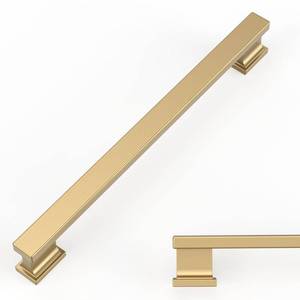 lot 2421 image: Amerdeco 10 Pack Champagne Bronze Cabinet Pulls 7 Inch Hole Center Gold Drawer Pulls Cabinet Hardware Kitchen Cabinet Handles for Bathroom ZH00013
