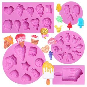 lot 2430 image: Ice Cream Chocolate Silicone Molds, Lollipop Candy Molds, 5 Packs for Making Ice Cream Shapes Fondant Mold, Cake Decoration, Cupcake Toppers, Candle, Resin, Clay