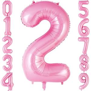 lot 2452 image: Pink Number 2 Balloon 40 Inch, Big Large Foil Helium Number Balloons, Jumbo Giant Mylar Number 2 Balloons for 2 Second Birthday Party Decorations Supplies Anniversary Celebration