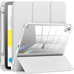 lot 2454 image: INFILAND Compatible with iPad (A16) 11th Generation 11 Inch 2025 Case, iPad 10th Generation Case 2022 10.9 Inch 2022, Crystal Clear with Slot for Pencil & Charging Adapter, Silver
