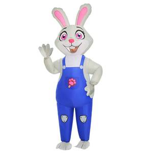lot 2459 image: XYJKIDSES Easter Bunny Costume for Adult Inflatable Bunny Costumes for Adult Bunny Halloween Inflatable Costumes Funny Blow Up Rabbit Costume for Men Women Cosplay Party
