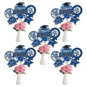 lot 2473 image: 30PCS Graduation Party Decorations Congrats Grad Table Centerpiece��Graduation Table Decorations��Congratulate Graduation Centerpiece Sticks Table Toppers for Graduation Party(Blue,Black��