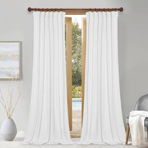 lot 3188 image: StangH 102 inches Long White Velvet Curtains Elegant Backdrops for WeddingChurch, Light Dimming Window Drapes Back Tab for Bedroom Temperature Balance for Living Room, W52x L102, 2 Panels