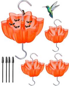lot 3197 image: Ant Moat for Hummingbird Feeders, Vintage Style Humingbird Feeder Ant Guard & Stopper (Red 4 Pack)